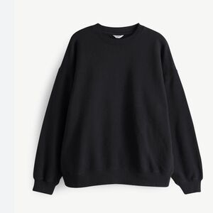 Hush Elegant Black Women's Crewneck Sweater 100% Cotton Size S